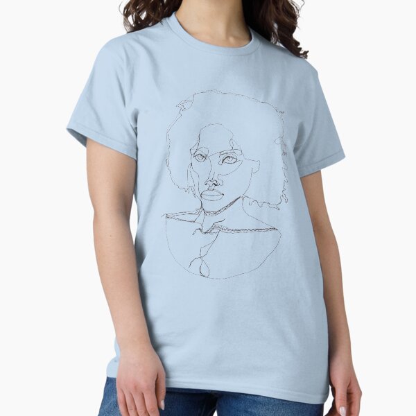 Black Woman abstract Line Art Classic T-Shirt