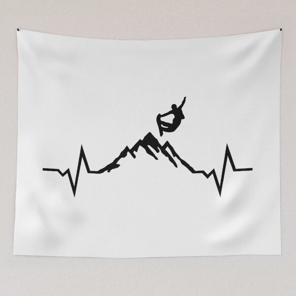 Item preview, Snowboarding - Snowboarder, Mountain & ECG designed and sold by claudiasartwork.