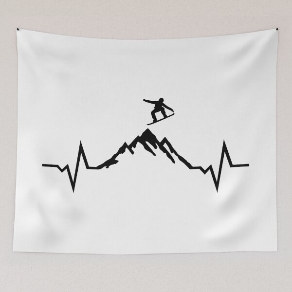 Item preview, Snowboarding - Snowboarder, Mountain & ECG designed and sold by claudiasartwork.