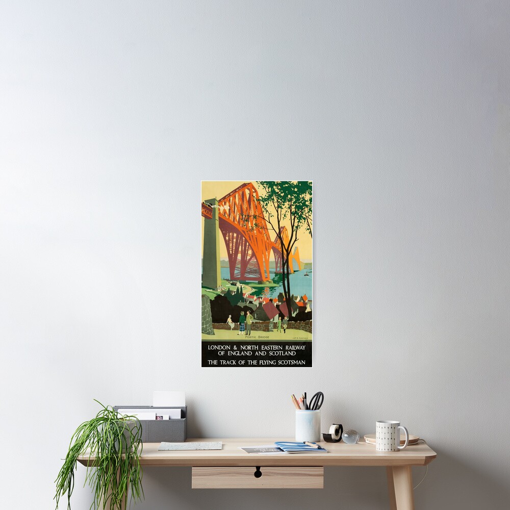 Scottish Railway Travel Poster, The Forth Bridge, East Coast Route Poster