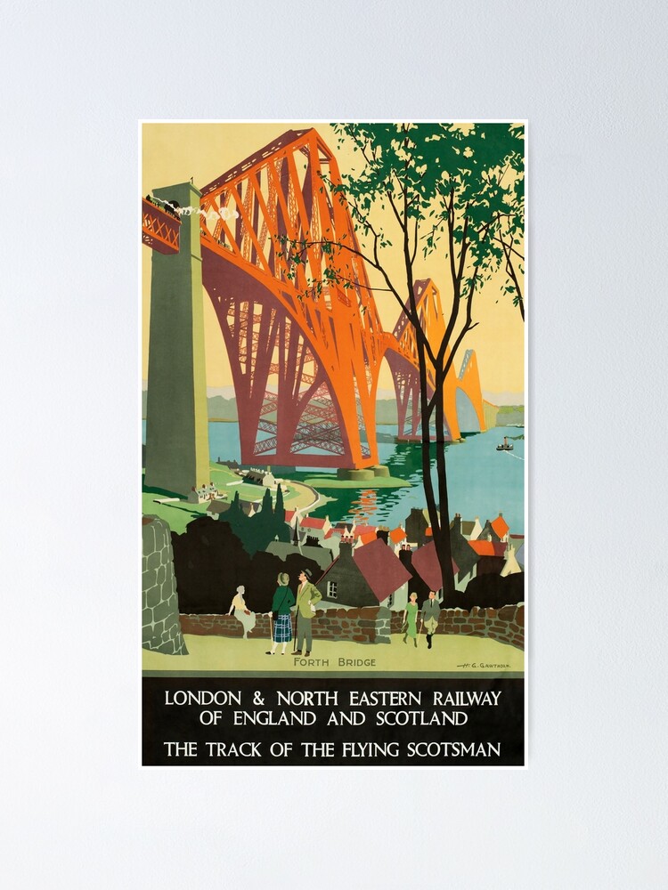 Alternate view of Scottish Railway Travel Poster, The Forth Bridge, East Coast Route Poster