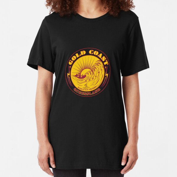 GOLDCOAST, QUEENSLAND, SURFING Slim Fit T-Shirt