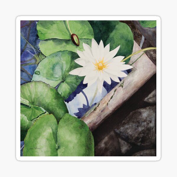 Greenhouse Water Lily Watercolor Sticker