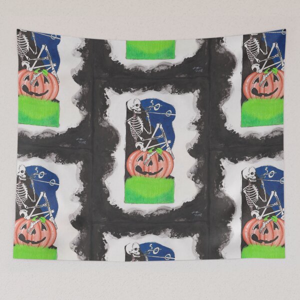Artikelvorschau, Räucherndes Skelett im Jackolantern-Kürbis-Stil entworfen und verkauft von brittnideweese.