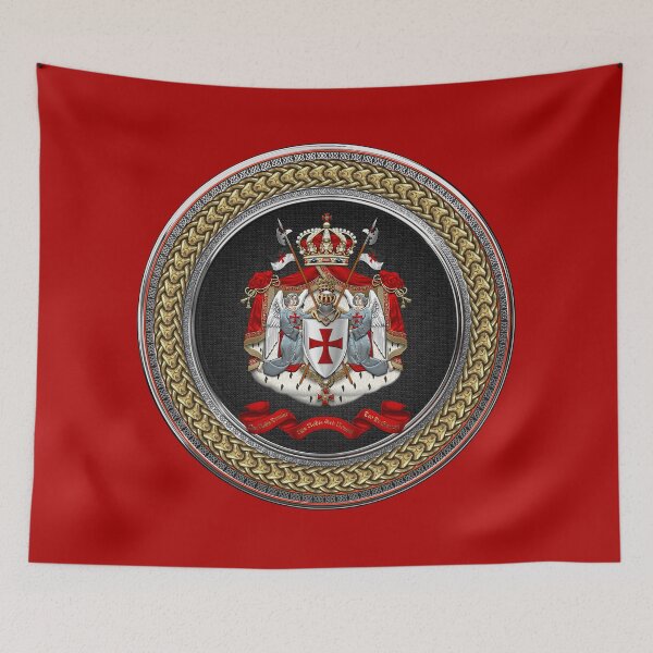 Item preview, Knights Templar - Coat of Arms Special Edition over Red Leather designed and sold by Serge Averbukh Art Studio.