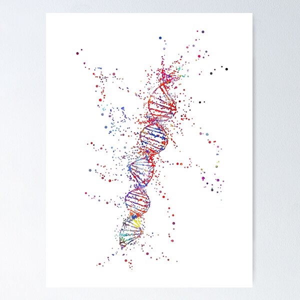 Item preview, DNA molecule, watercolor DNA, DNA, molecule designed and sold by Rosaliartbook.