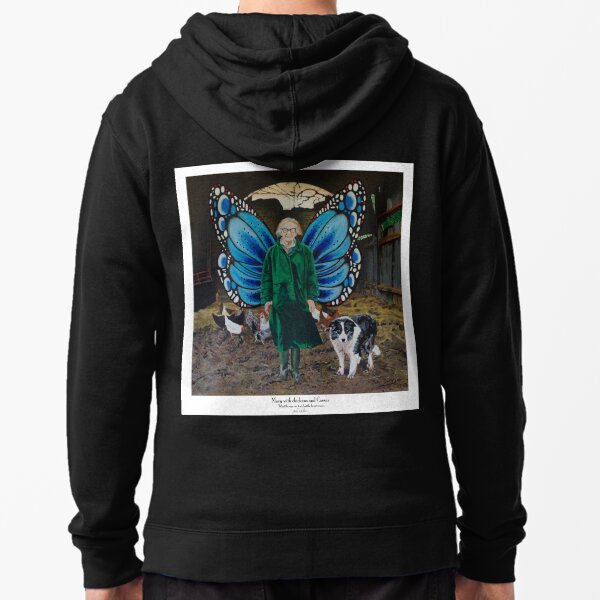 Mary with chickens and Caesar Zipped Hoodie