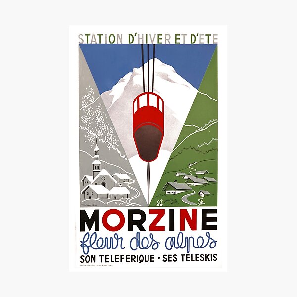 Item preview, Vintage Ski Poster Winter Sports designed and sold by Sasha Art Gallery.