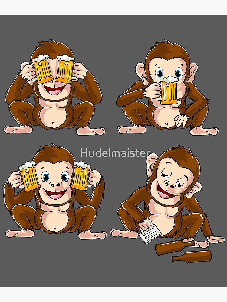Disover Funny Monkey Craft Beer Criticism Hobby Brewer Drinking Premium Matte Vertical Poster