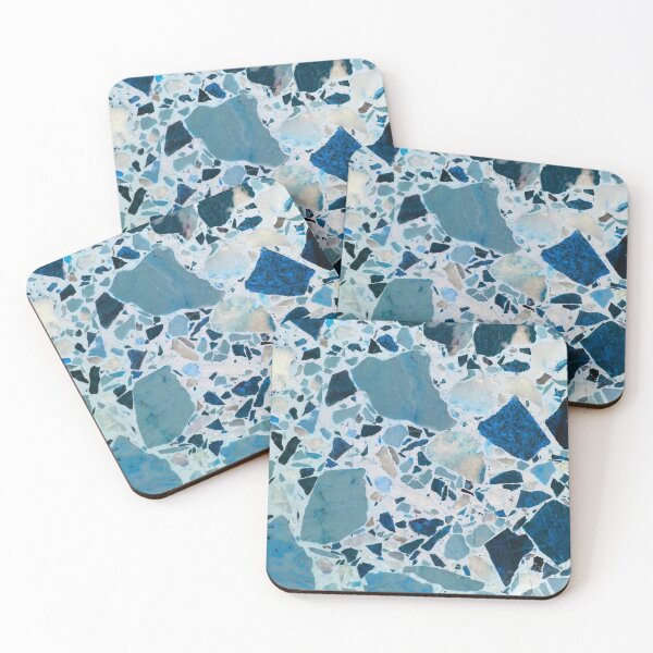 Item preview, Distressed Vintage Blue Terrazzo Tile designed and sold by kierkegaard.