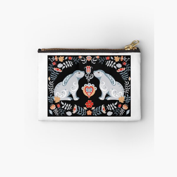 Item preview, Folk Art Hares designed and sold by FloramoonArt.