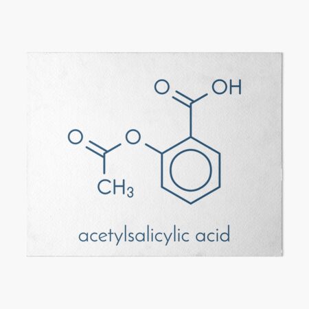 Acetylsalicylic acid or aspirin drug molecule Art Board Print