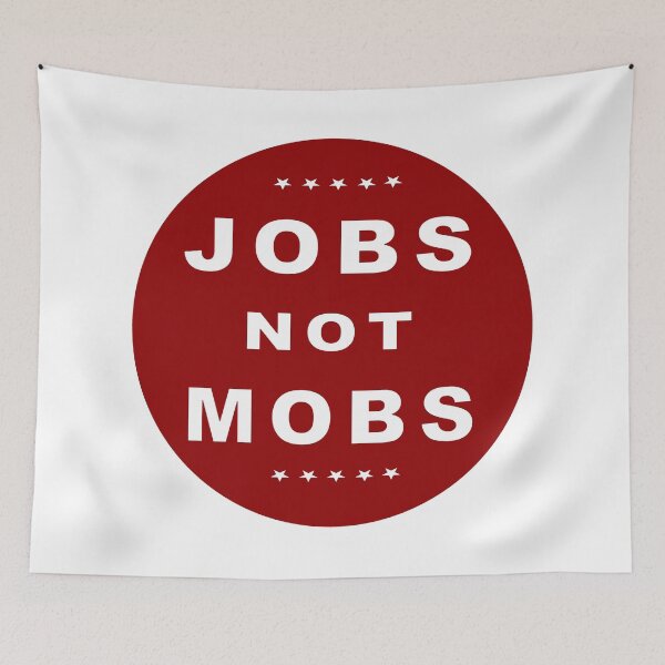 Item preview, Jobs Not Mobs - Circular designed and sold by Nikki SpaceStuffPlus.