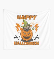 Happy Halloween Pug Wandbehang