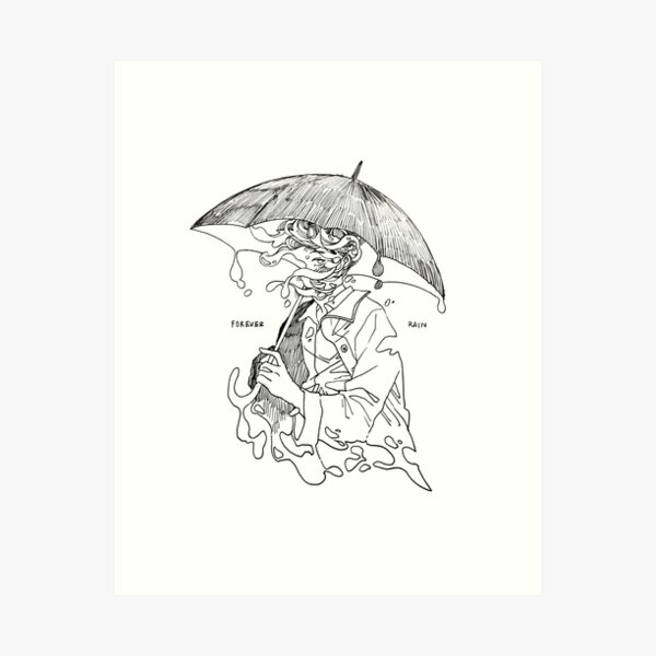 forever rain - mono Art Print