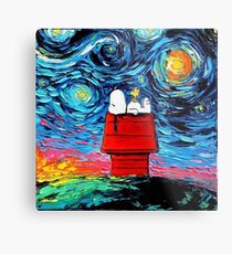 Starry night snoopy Metal Print