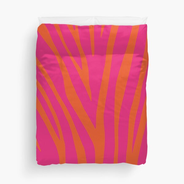 Pink and Orange Zebra Duvet Cover