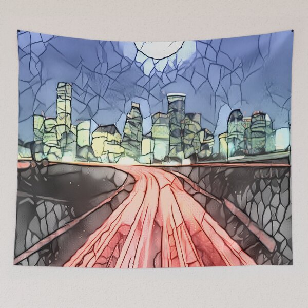 Item preview, Houston by Moonlight - Style: Stained Glass designed and sold by CELLAR-D00R.