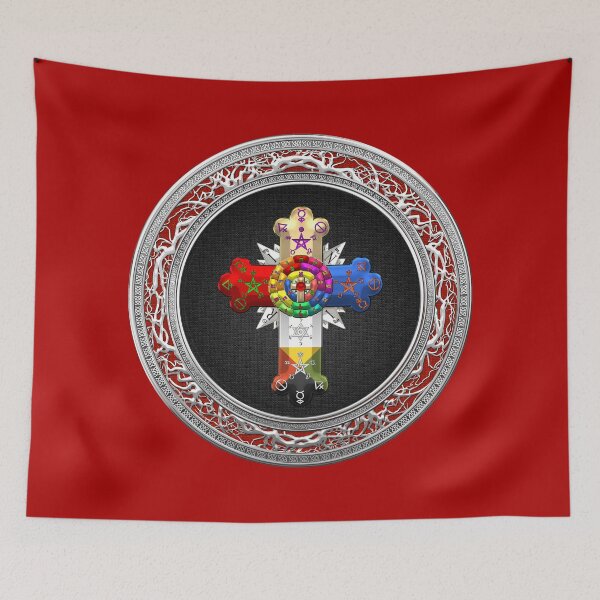 Item preview, Rosy Cross - Rose Croix Special Edition on Black over Red Leather designed and sold by Serge Averbukh Art Studio.