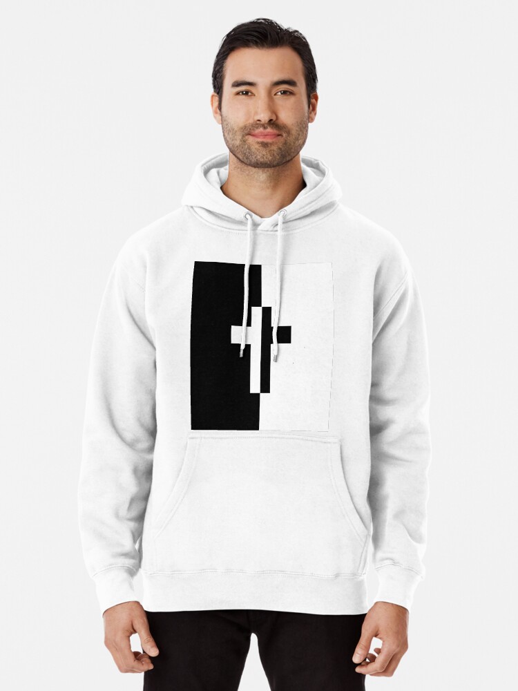 Half white and half best sale black hoodie