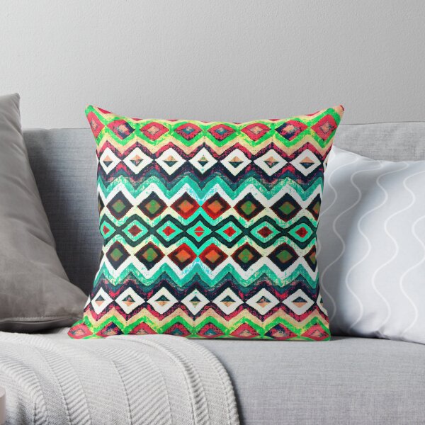 Navajo Colors 15 by Hypersphere Throw Pillow