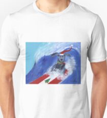 Christmas Surfing Weimaraner Unisex T-Shirt