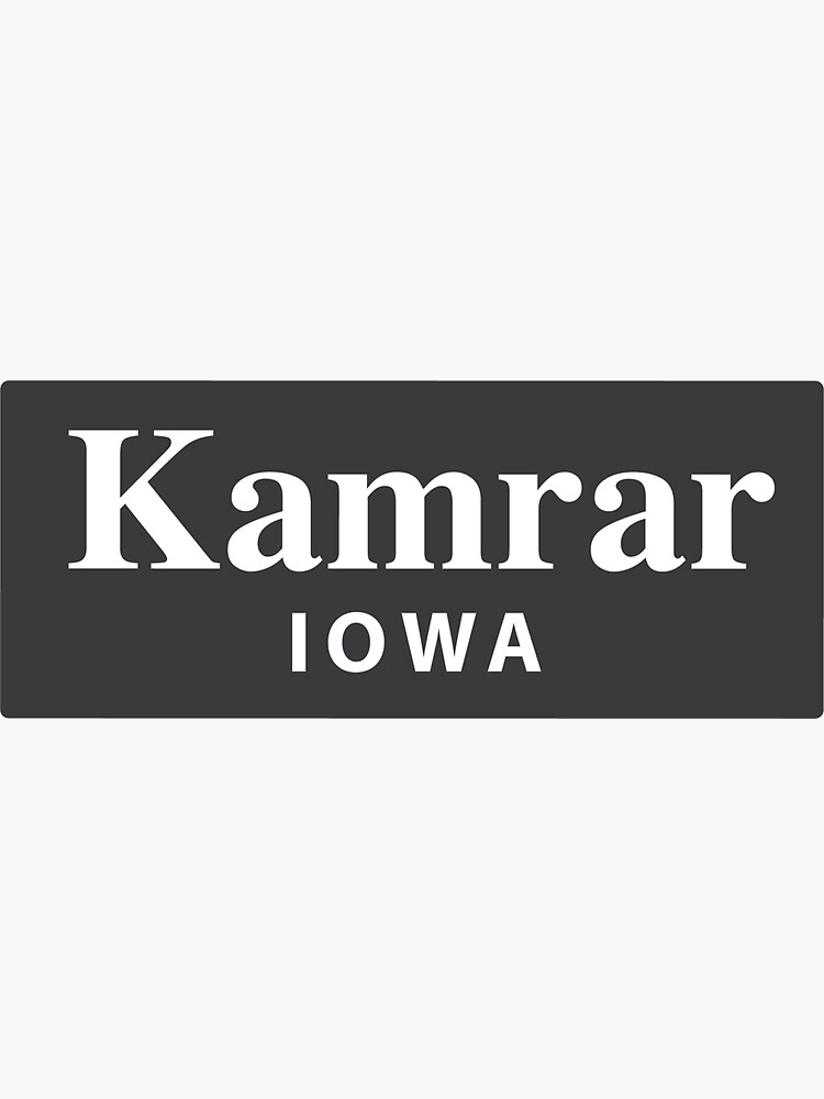 "Kamrar, Iowa" Sticker for Sale by EveryCityxD2 Redbubble