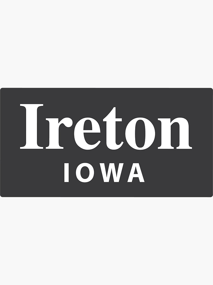 "Ireton, Iowa" Sticker by EveryCityxD2 Redbubble