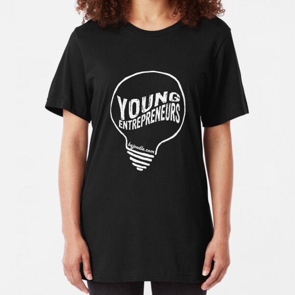 Young Entrepreneur Light Bulb Logo White Slim Fit T-Shirt