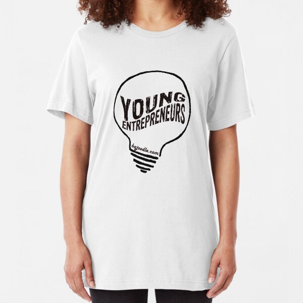Young Entrepreneurs Light Bulb Logo black Slim Fit T-Shirt