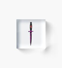 Sanskrit Dagger Acrylic Block