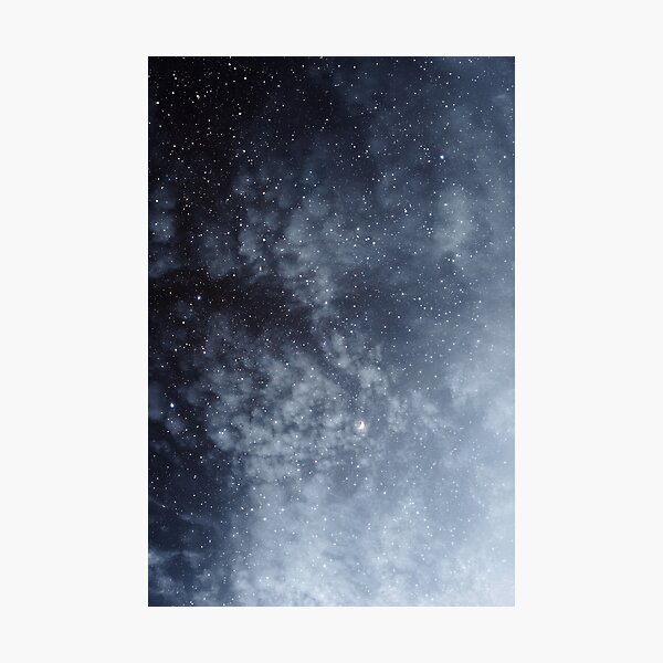 Blue veiled moon Photographic Print