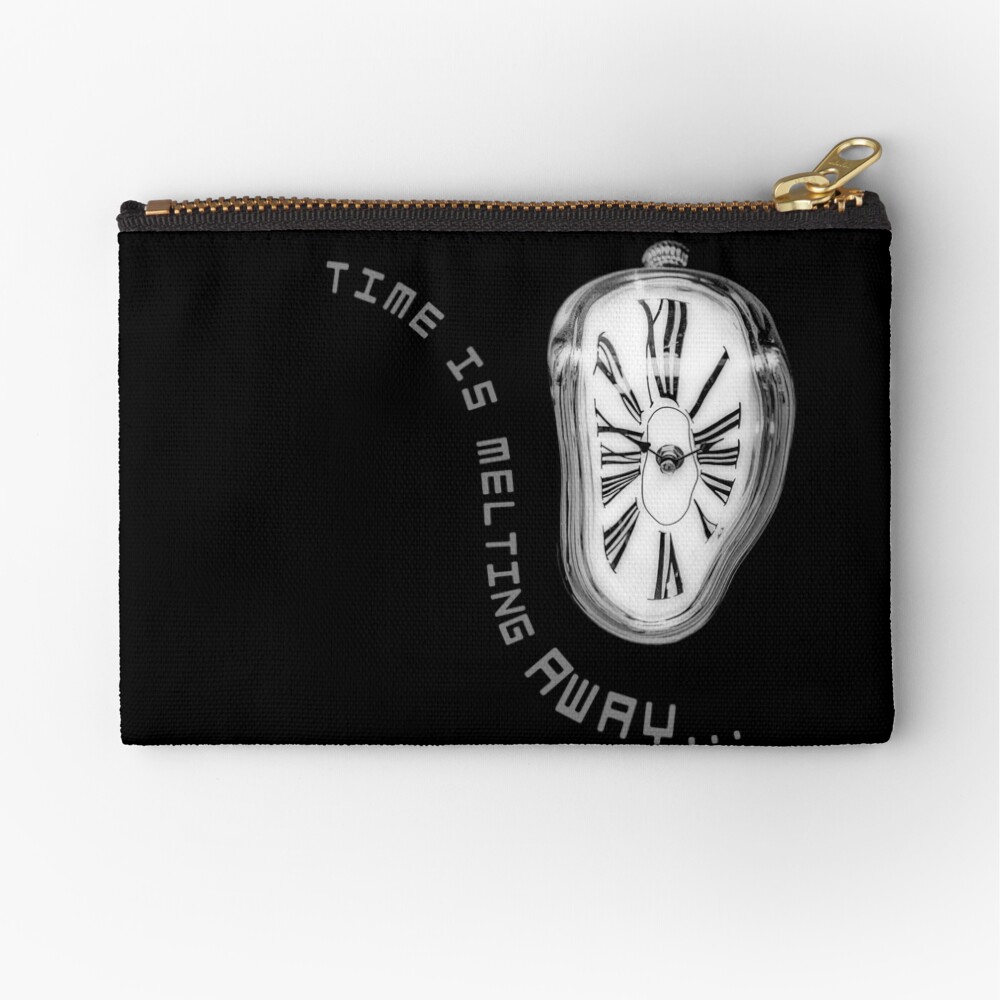 Surreal Melting Clock. Time is melting away. Zipper Pouch