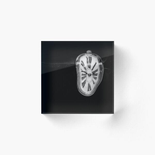 Salvador Dali Inspired Melting Clock Acrylic Block