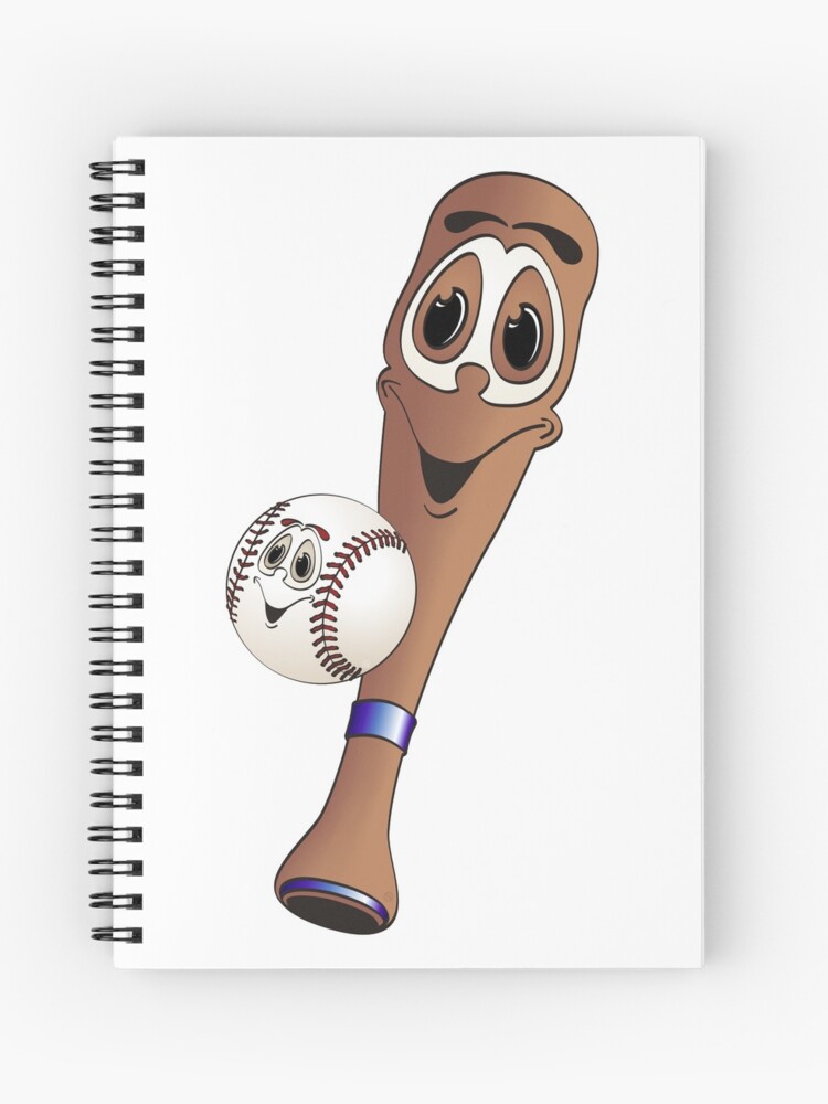 Baseball and Baseball Bat Cartoon