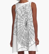 #illustration #chalkout #arachnid #web #pattern #outline #design #vector #webtogether #abstract #art #geometry #sunshade #shape #horizontal #whitecolor #blackandwhite #monochrome #bright #copyspace A-Line Dress