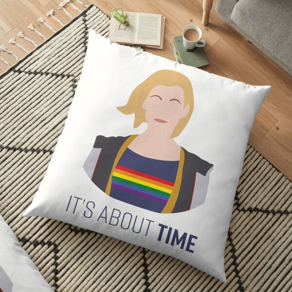 13th Doctor - It's About Time - Gay Pride Floor Pillow