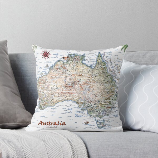 Item preview, Australia Pictorial Decorative Map designed and sold by JourneyJottings.