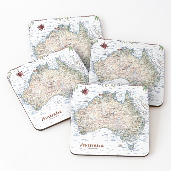 Item preview, Australia Pictorial Decorative Map designed and sold by JourneyJottings.
