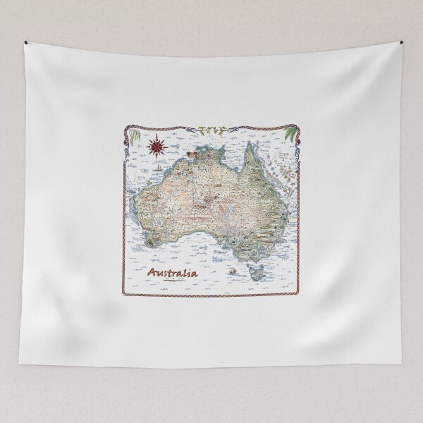 Item preview, Australia Pictorial Decorative Map designed and sold by JourneyJottings.