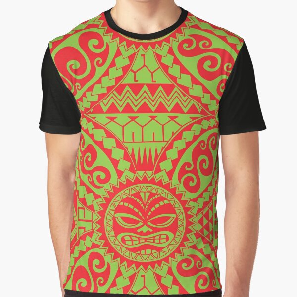 Polynesian Tattoo Other Half Red Design #1 T-Shirt – Anehana