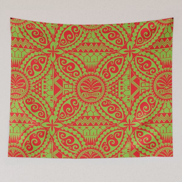 Item preview, Polynesian tattoo red green design designed and sold by Ayelet Fleming.