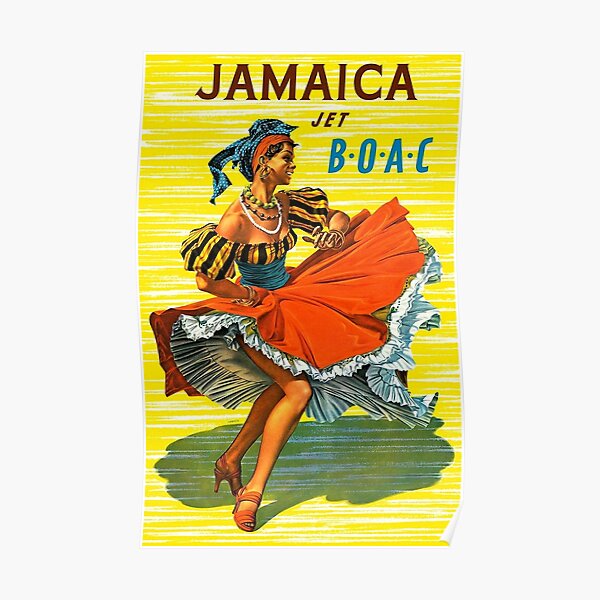 Affiche Vintage de Voyage Jamaica 1950 Poster