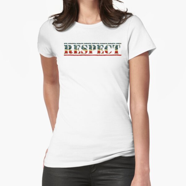 Patriotic RESPECT Text Fitted T-Shirt