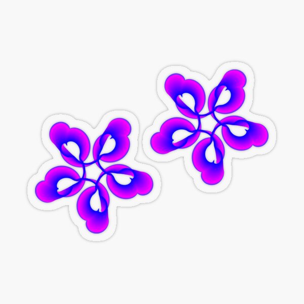 Spiral Pink Blue Abstract Flowers Transparent Sticker