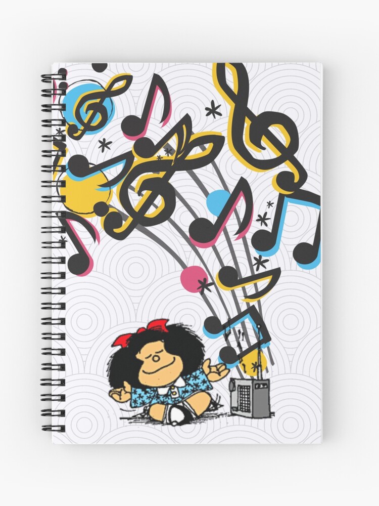 Cuaderno de espiral «Mafalda musica vintage» de Limonada | Redbubble