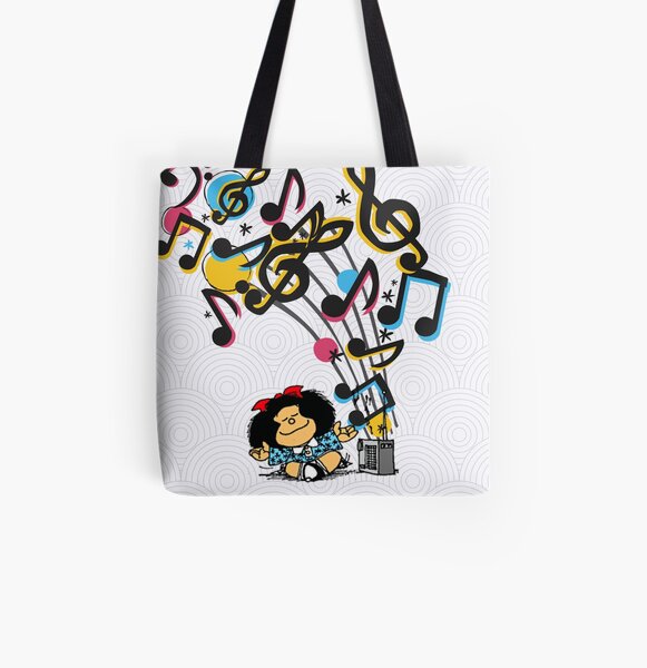 Mafalda musica vintage Bolsa estampada de tela
