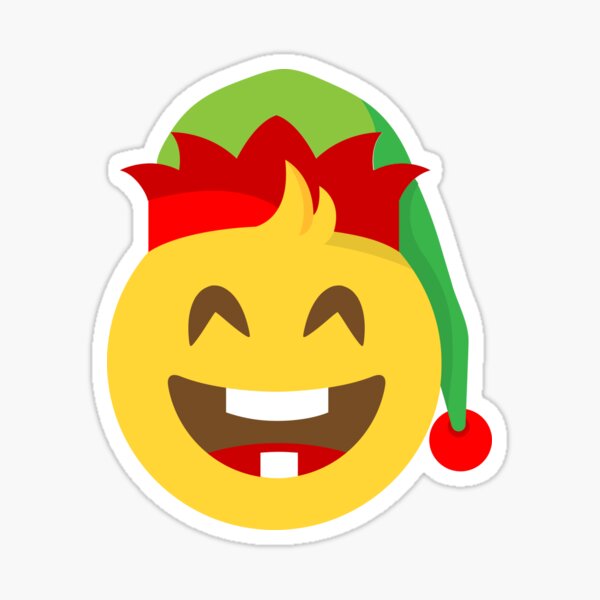 "Laughing Elf Christmas Emoji" Sticker by Kara515 Redbubble