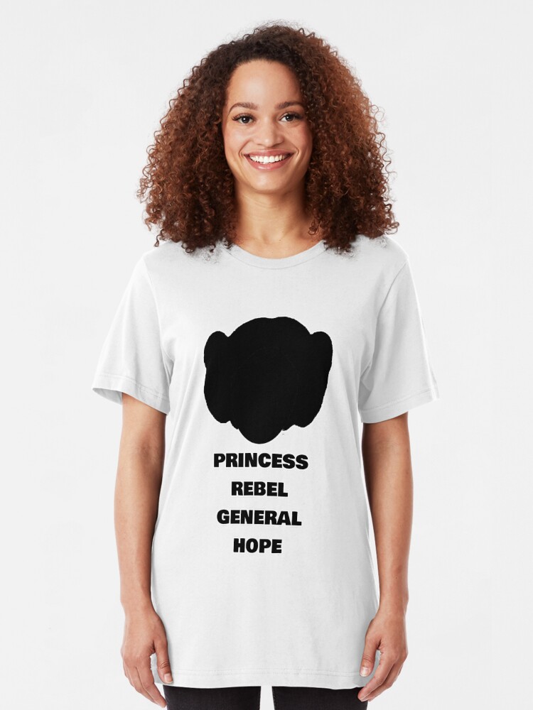 Alternate view of Leia - Rebel, Princess, General & Hope Slim Fit T-Shirt