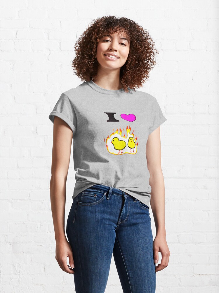 Alternate view of Who loves hot chicks? Classic T-Shirt
